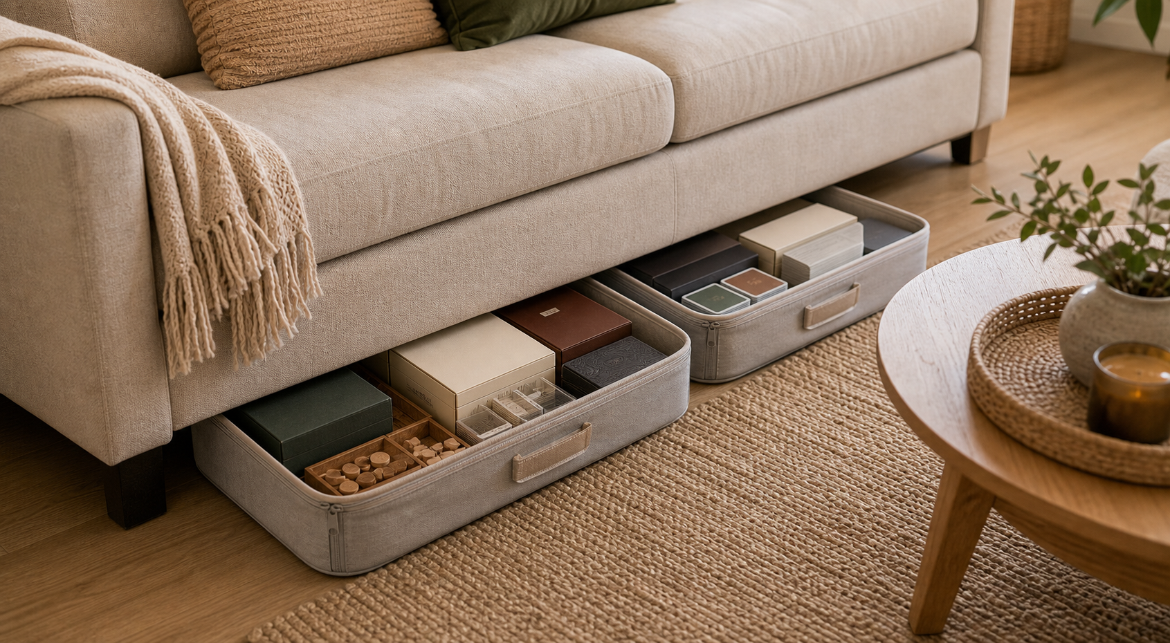 board game storage ideas for small apartments under sofa game bins