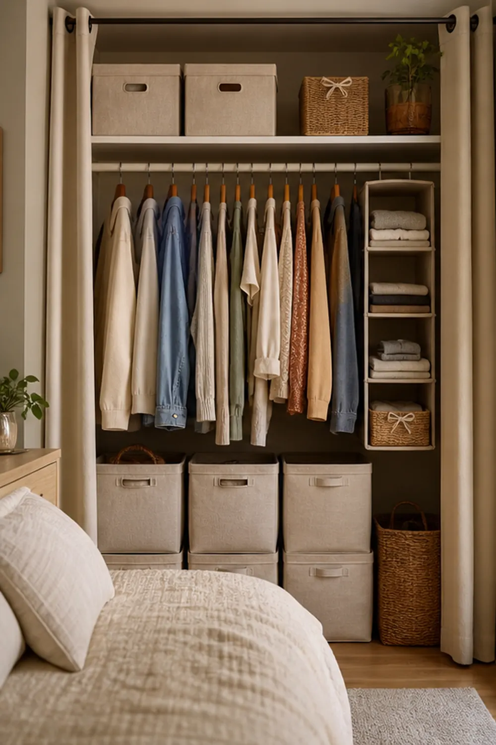 closet organization ideas for renters removable shelf bins