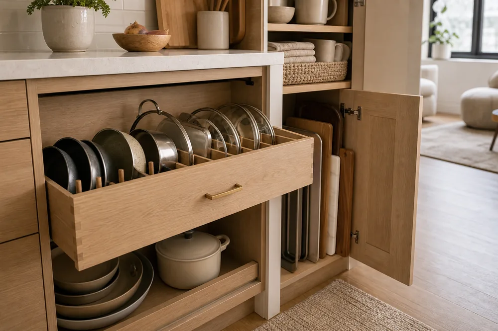 narrow kitchen storage ideas vertical drawer cabinet zones