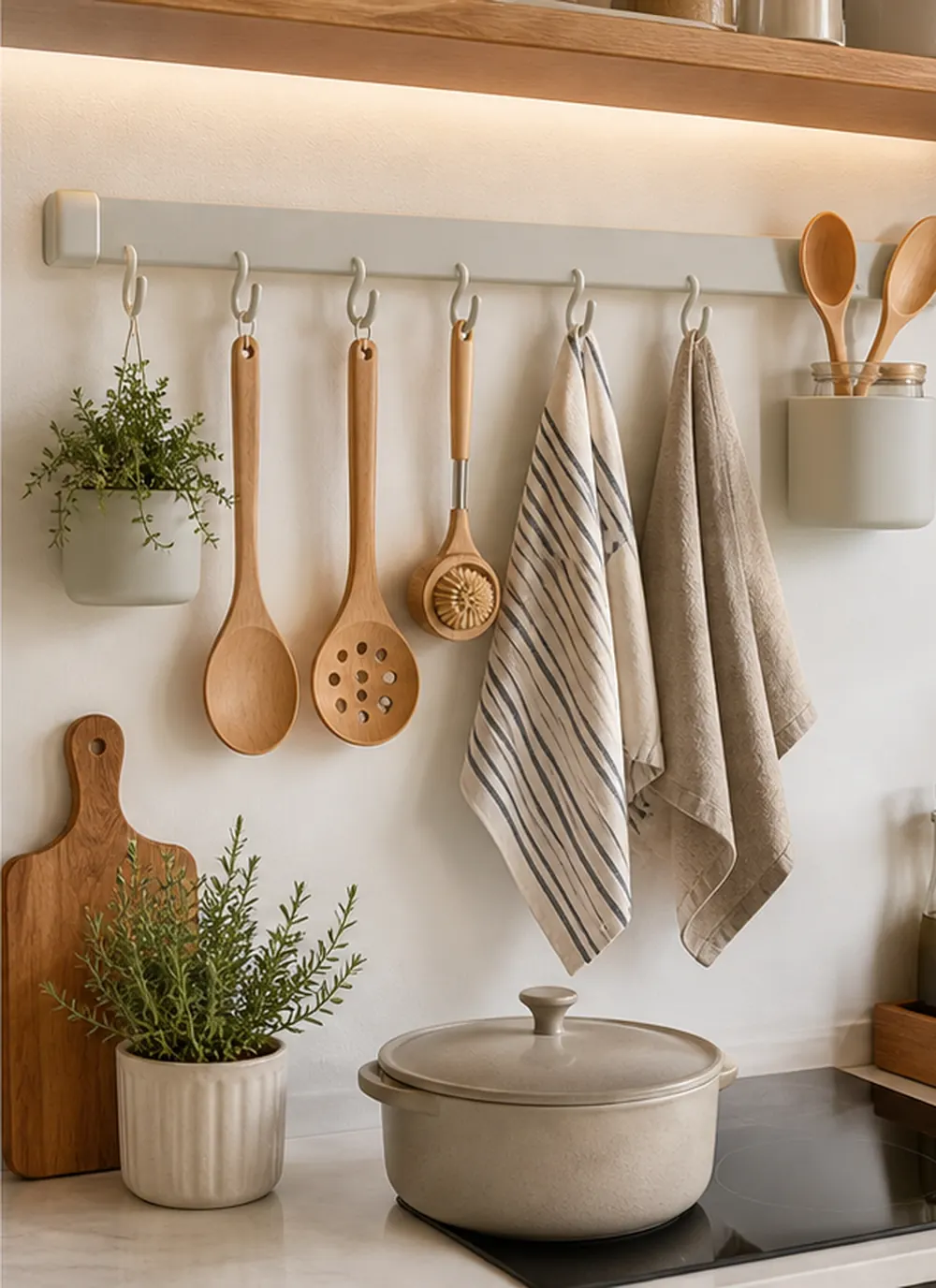 no drill wall storage ideas for renters removable kitchen wall rail