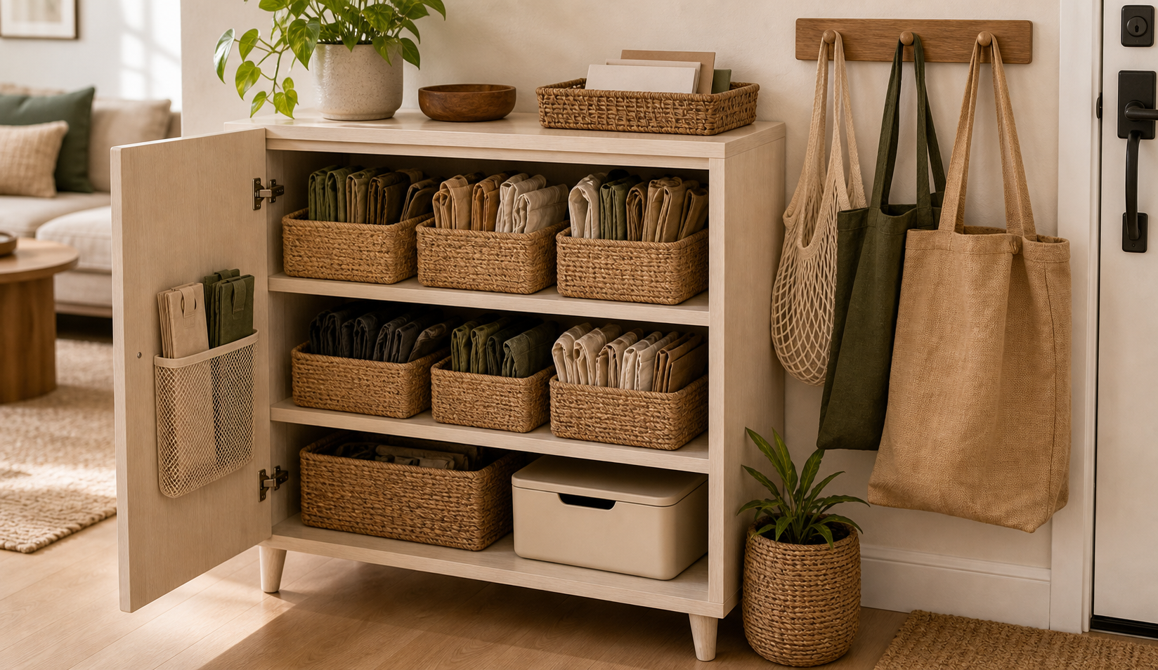reusable bag storage ideas for small apartments entry bag cabinet
