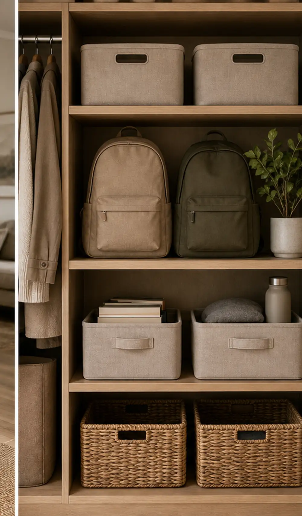 small apartment backpack storage ideas closet backpack cubbies