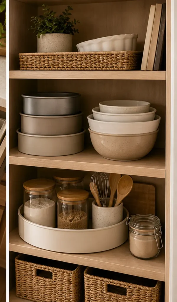 small apartment bakeware storage ideas contained baking zone shelf