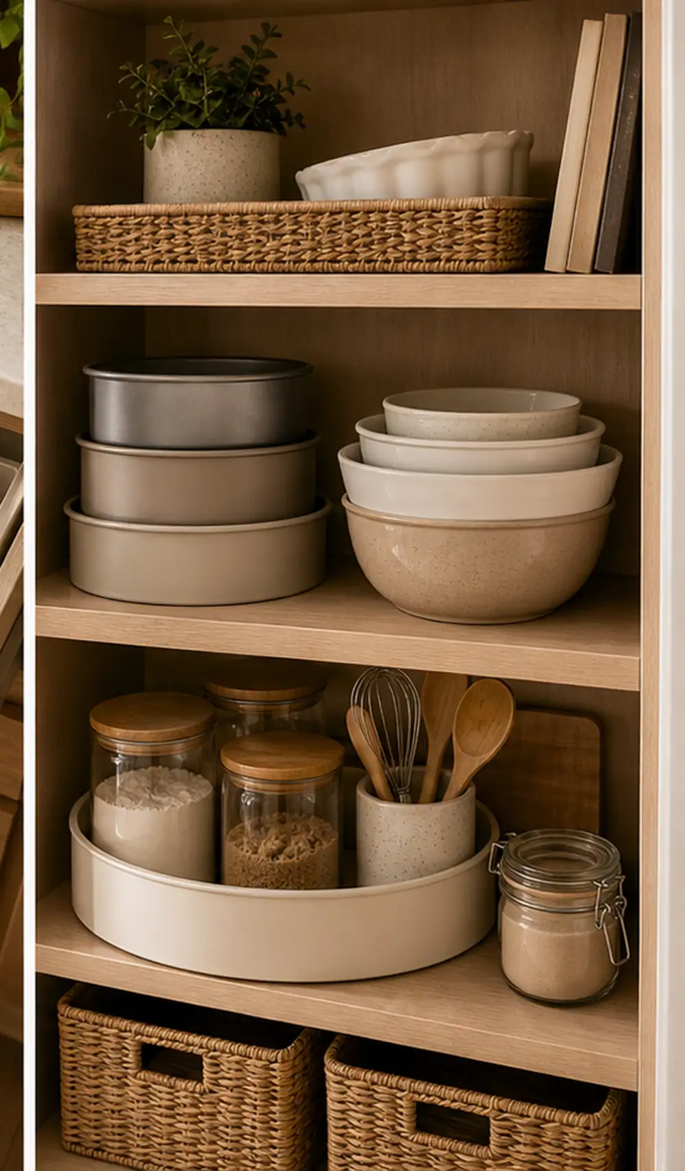 small apartment bakeware storage ideas contained baking zone shelf