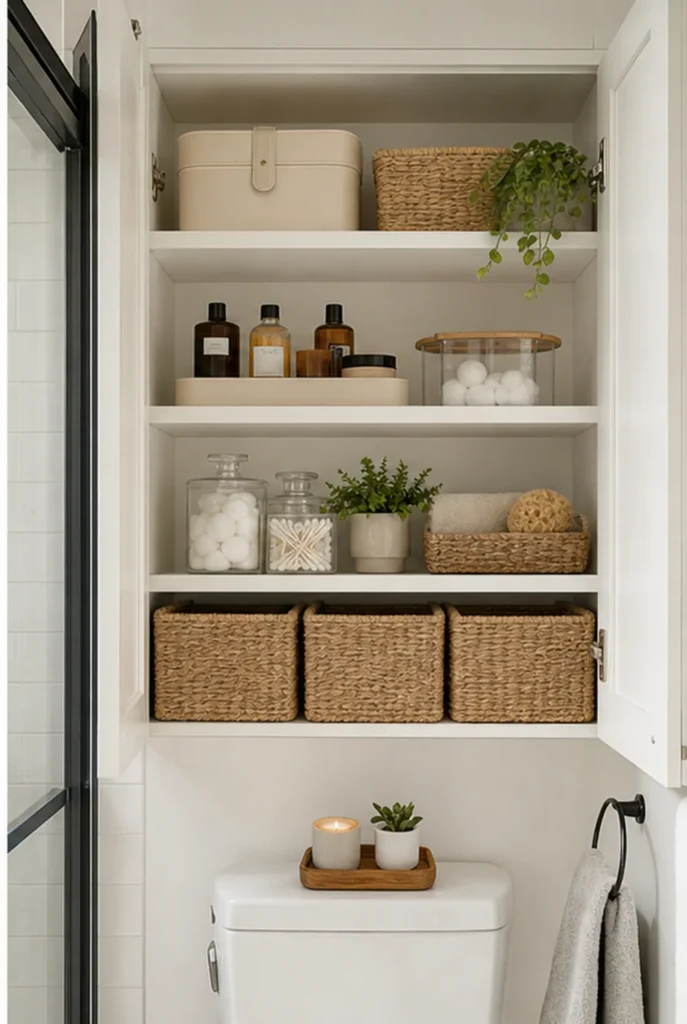 small apartment bathroom cabinet organization hair tool cabinet pouches