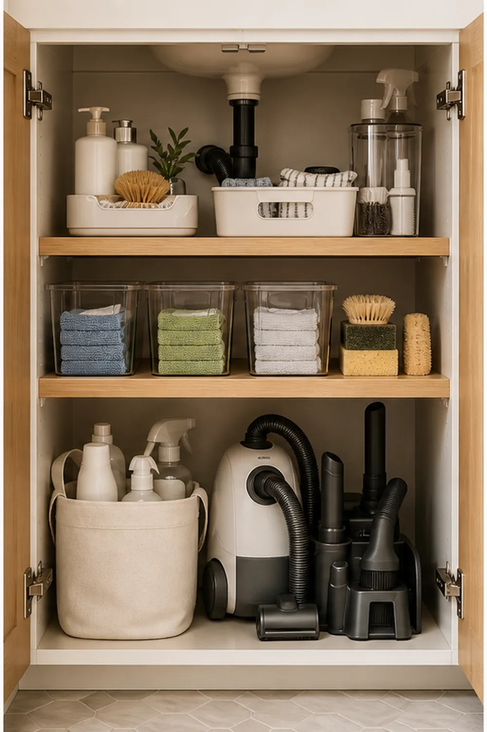 small apartment cleaning closet organization broom and mop wall zone