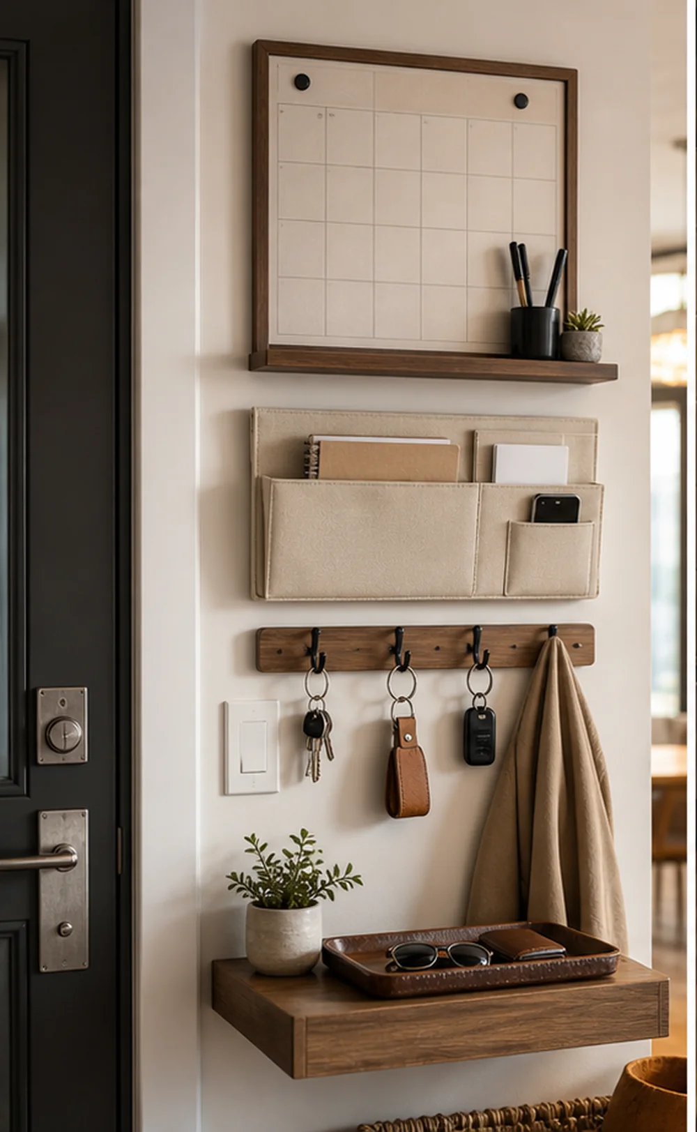 small apartment command center ideas entry command wall
