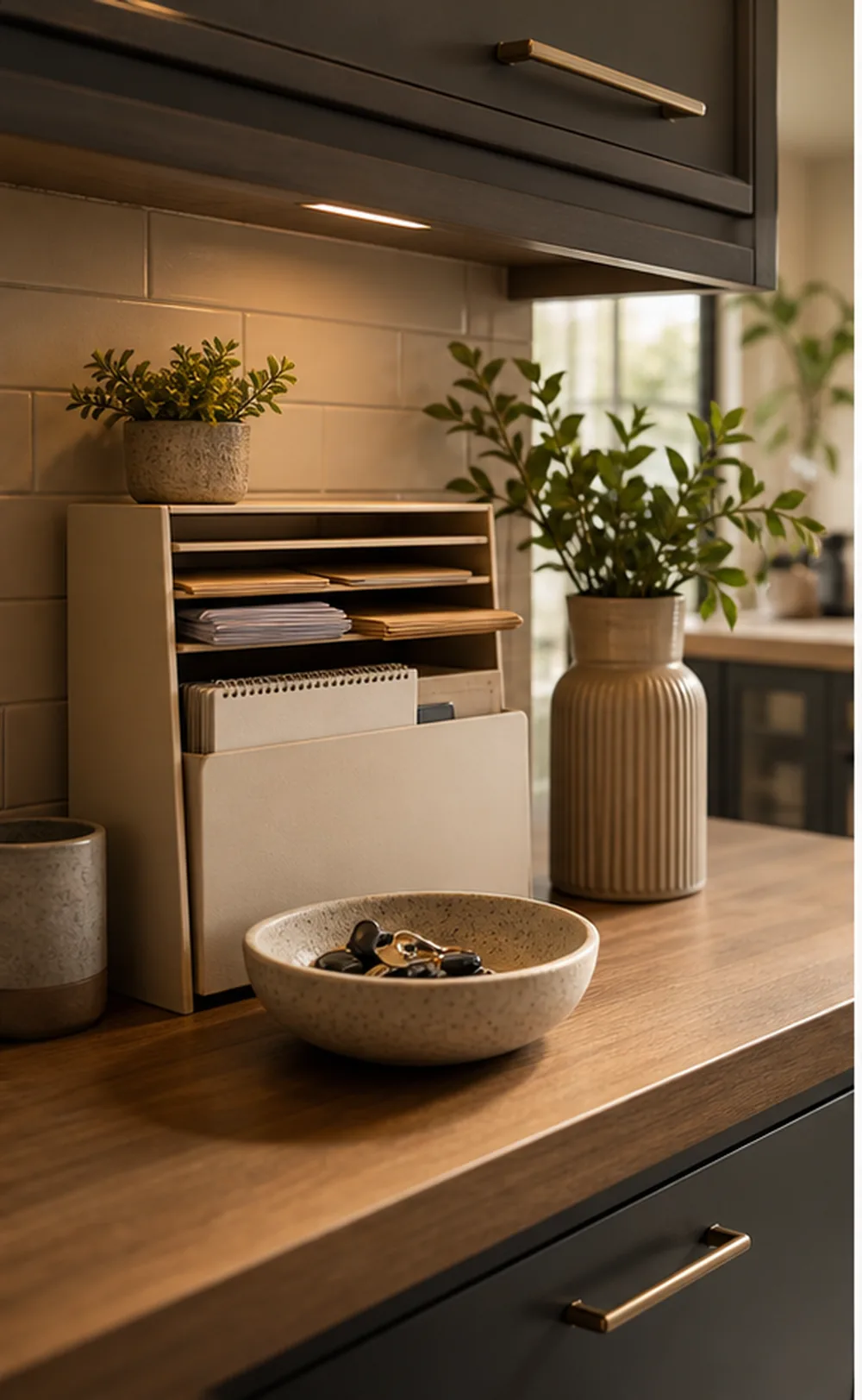 small apartment command center ideas kitchen mail sorter