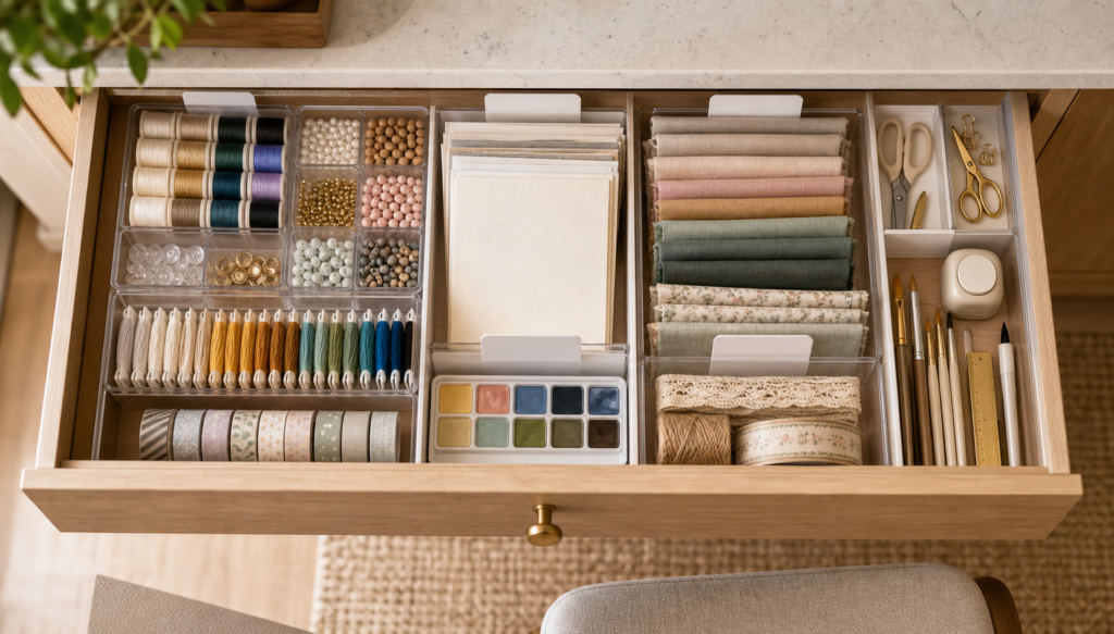 small apartment craft storage ideas craft drawer dividers