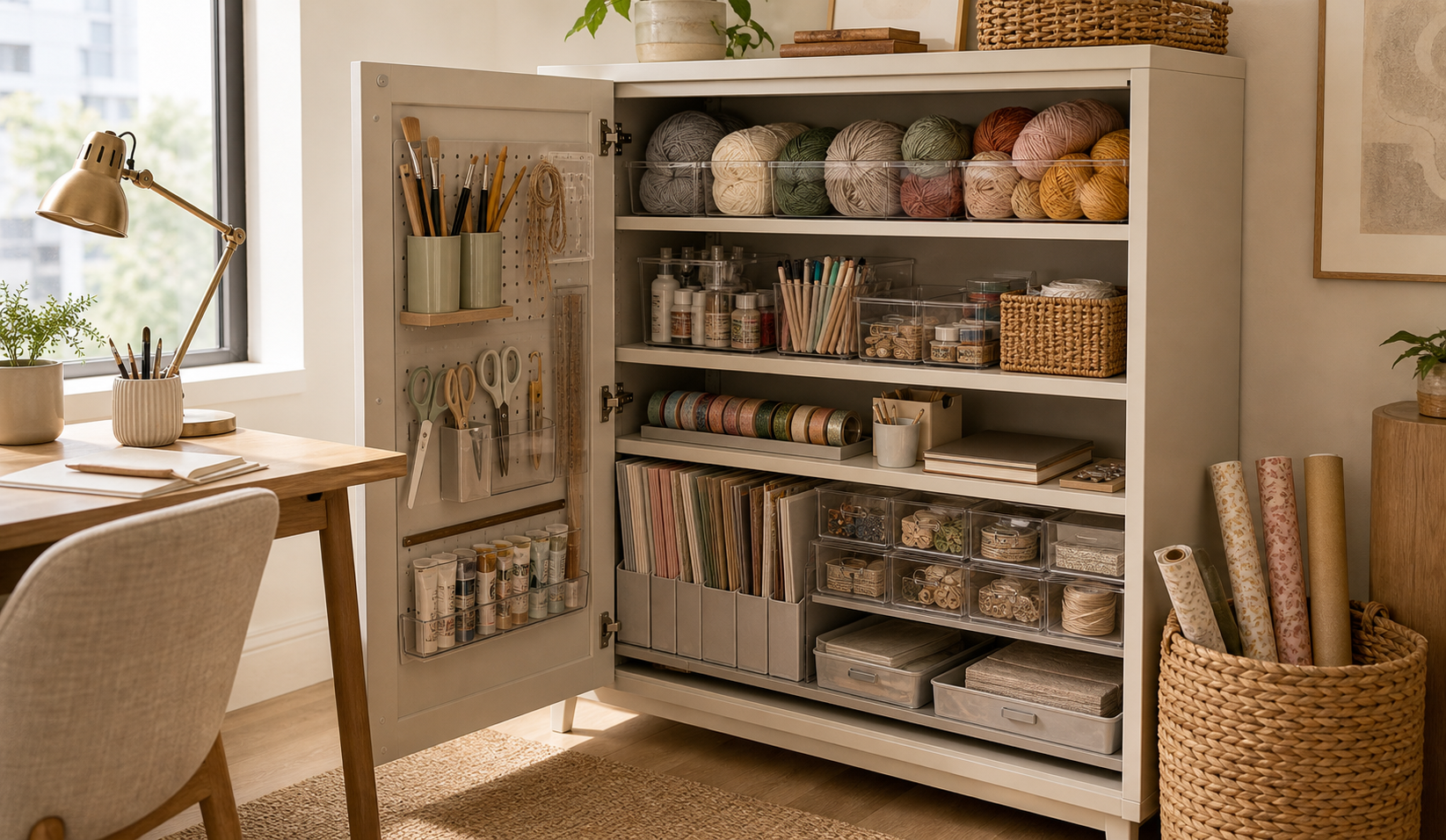 small apartment craft storage ideas craft supply cabinet