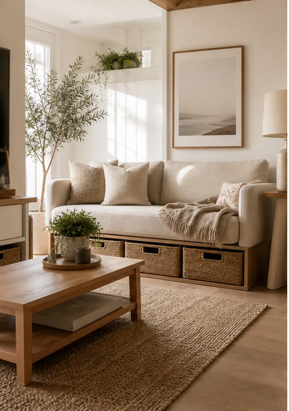 small apartment hidden storage ideas closed storage living zone