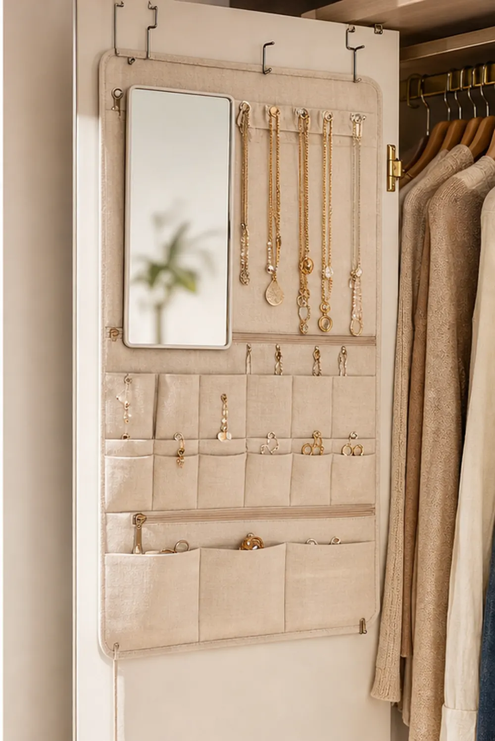 small apartment jewelry storage ideas closet hanging jewelry organizer