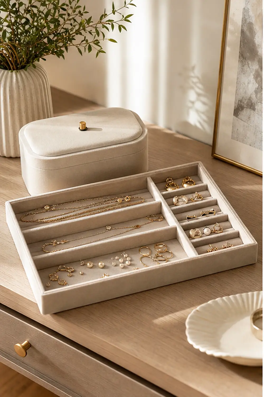 small apartment jewelry storage ideas dresser jewelry tray