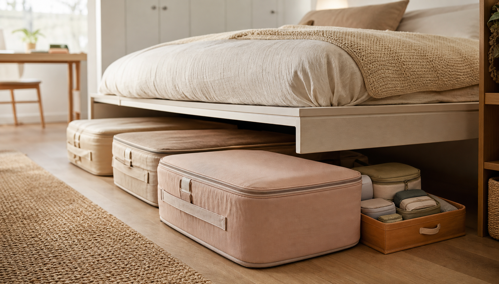 small apartment luggage storage ideas under bed luggage storage