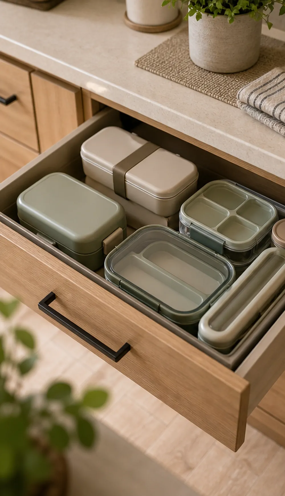 small apartment lunch box storage ideas nested lunch box drawer