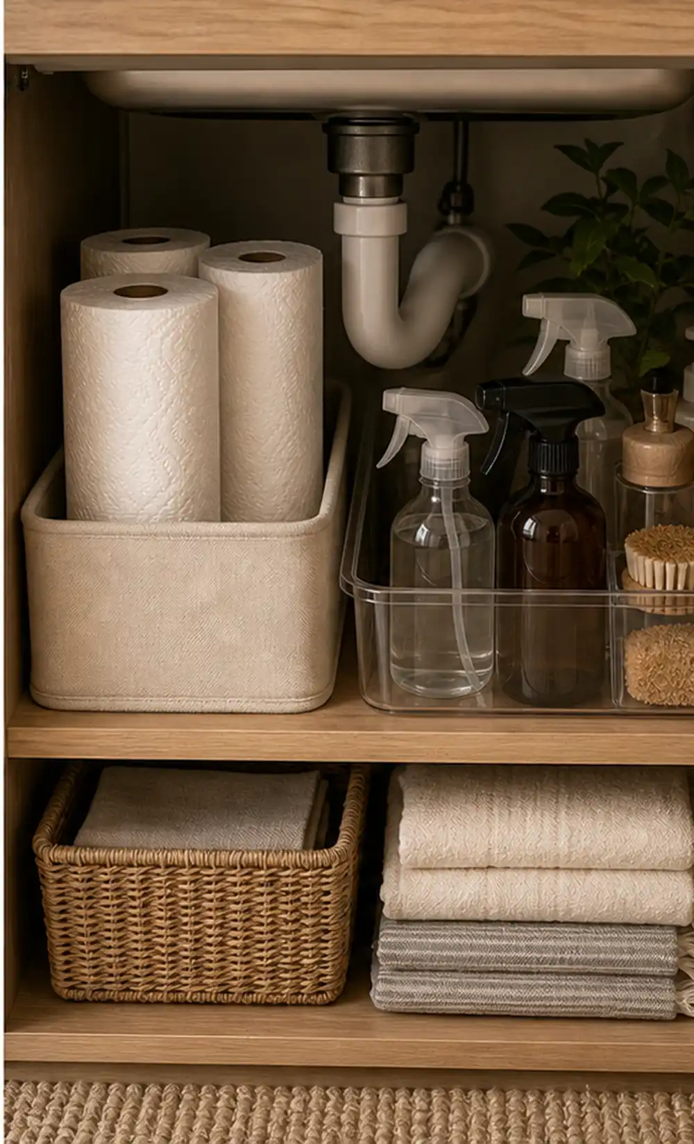 small apartment paper towel storage ideas under sink paper towel zone