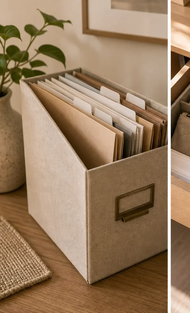 small apartment paperwork organization compact file box