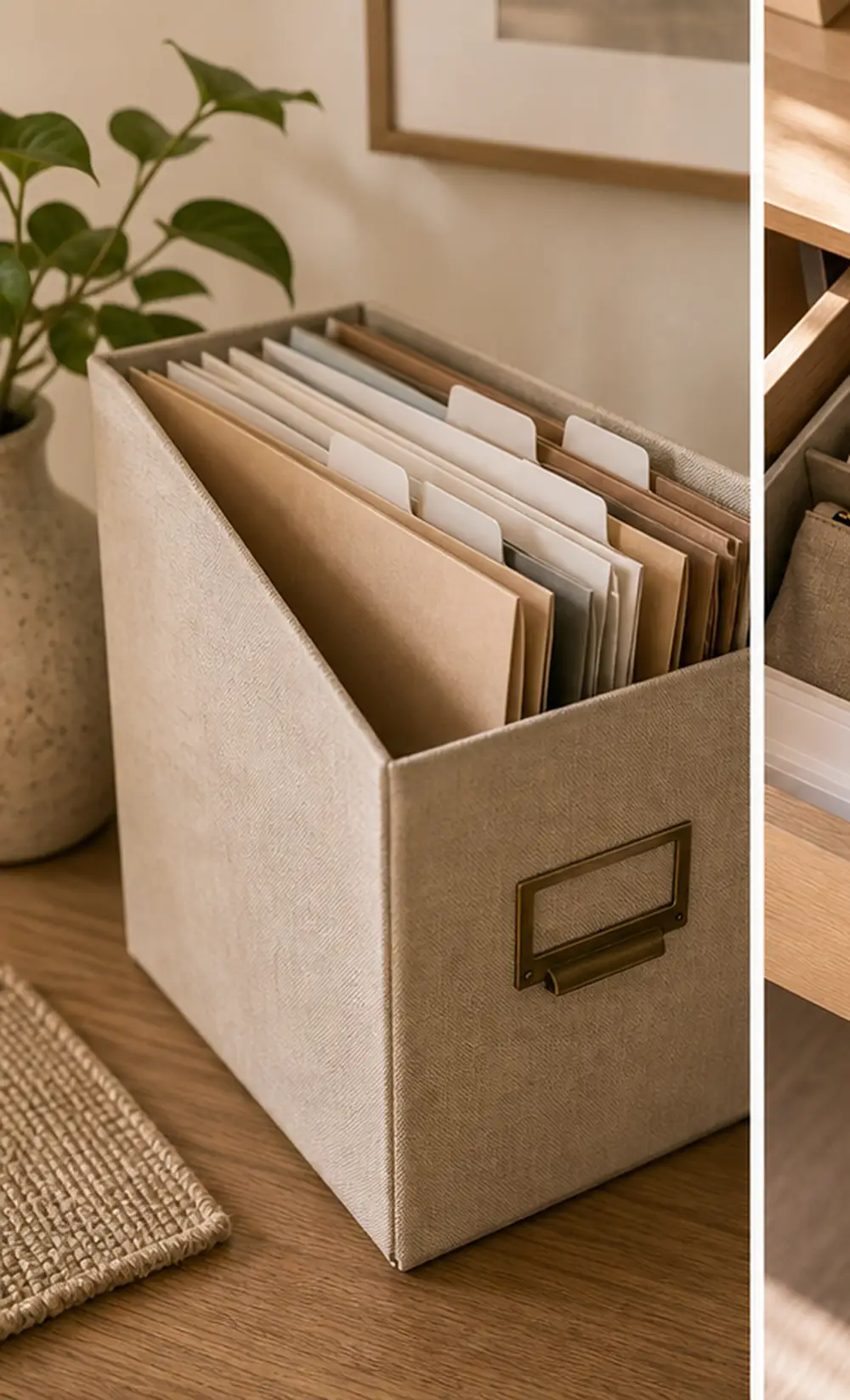small apartment paperwork organization compact file box