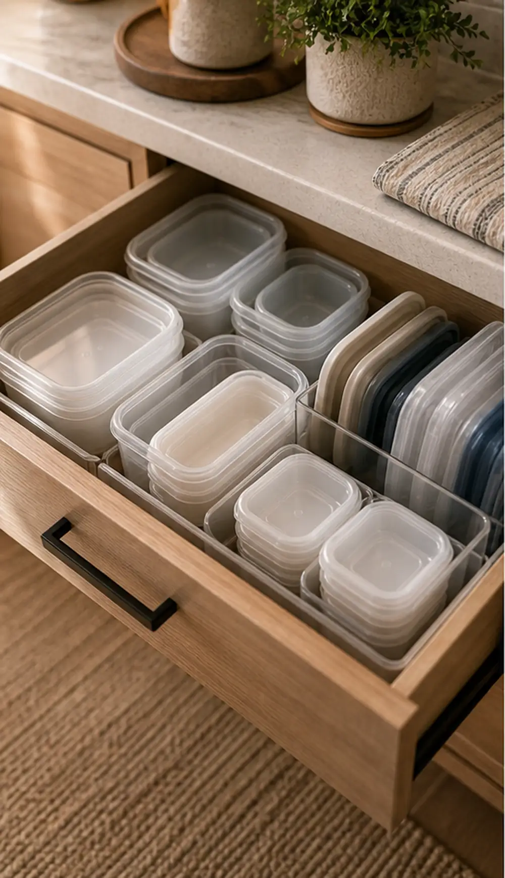 small apartment plastic container storage nested container drawer
