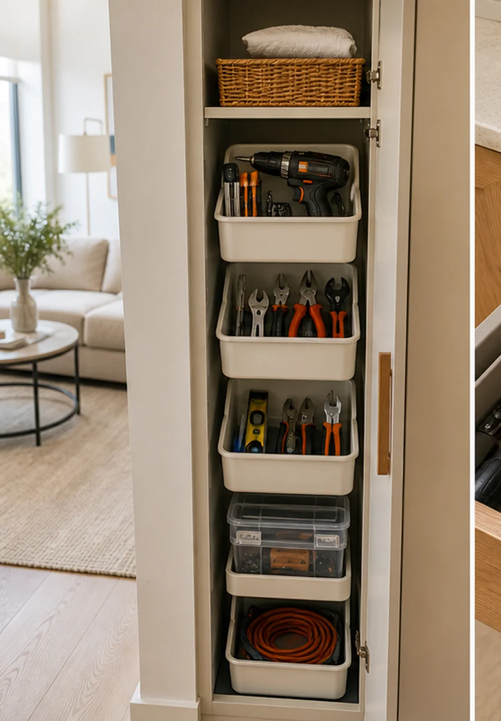 small apartment tool storage ideas slim utility tool cabinet