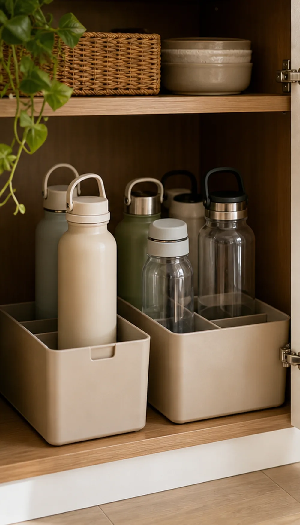 small apartment water bottle storage cabinet water bottle bins