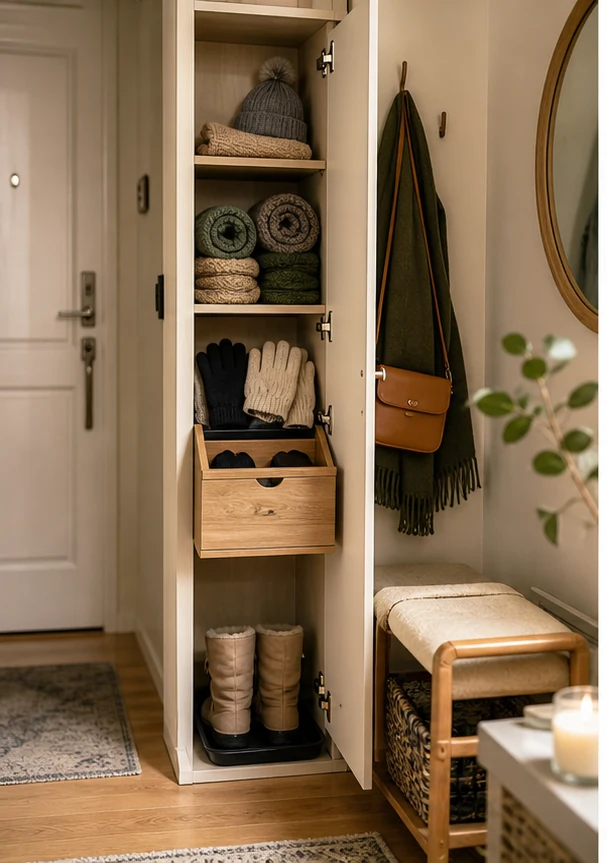 small apartment winter gear storage ideas entry winter gear cabinet