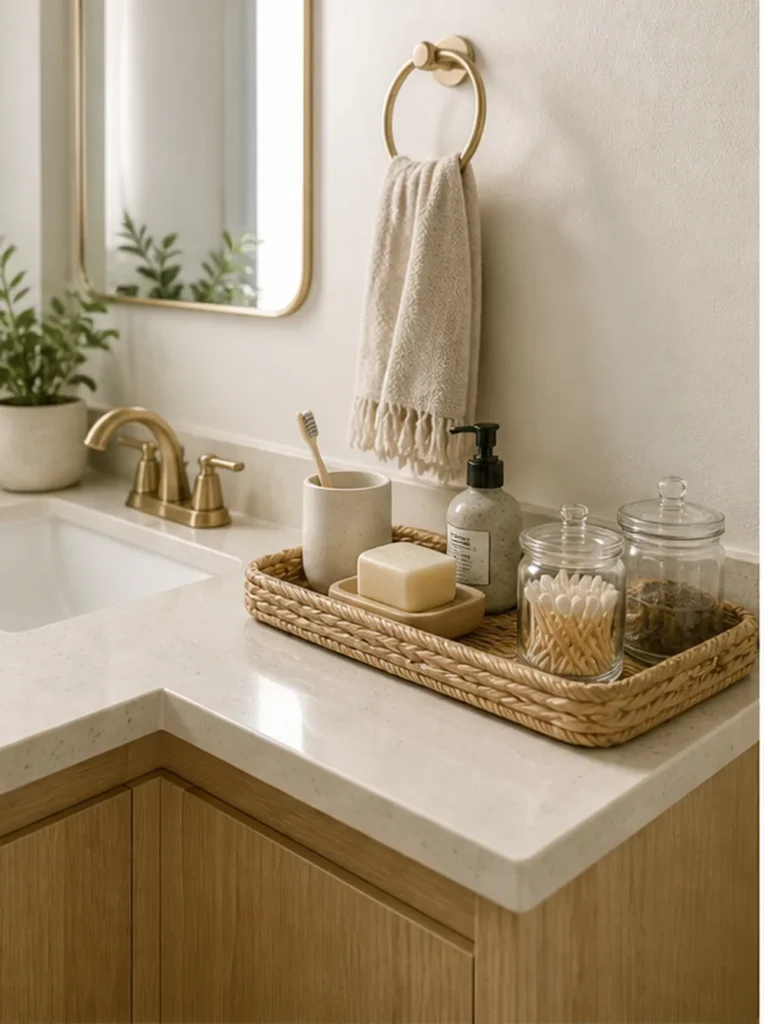 small bathroom counter organization ideas daily vanity tray