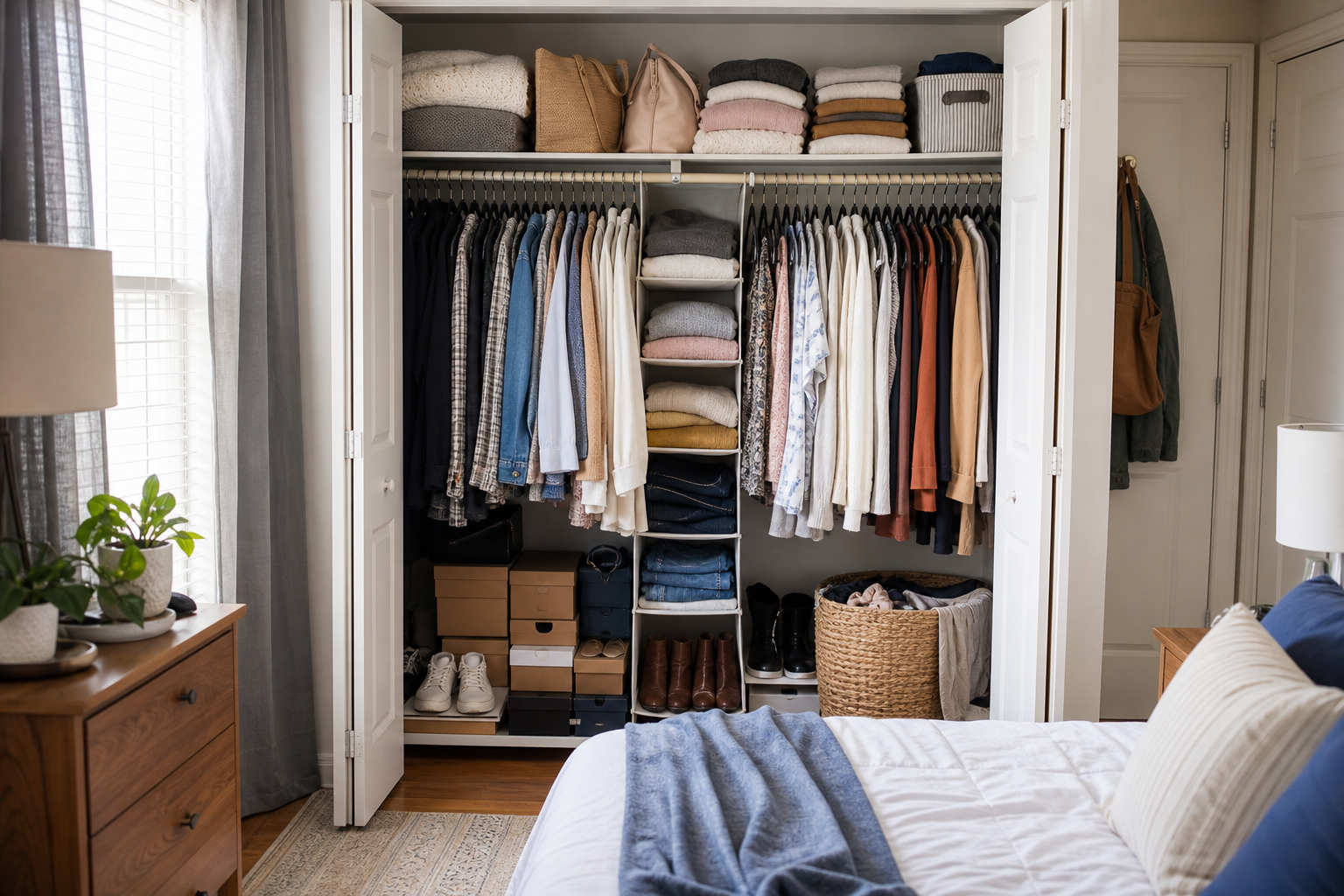Small closet organization