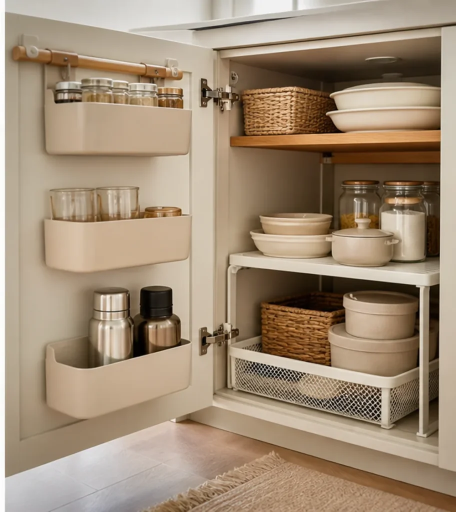 small kitchen cabinet organization for renters food container cabinet