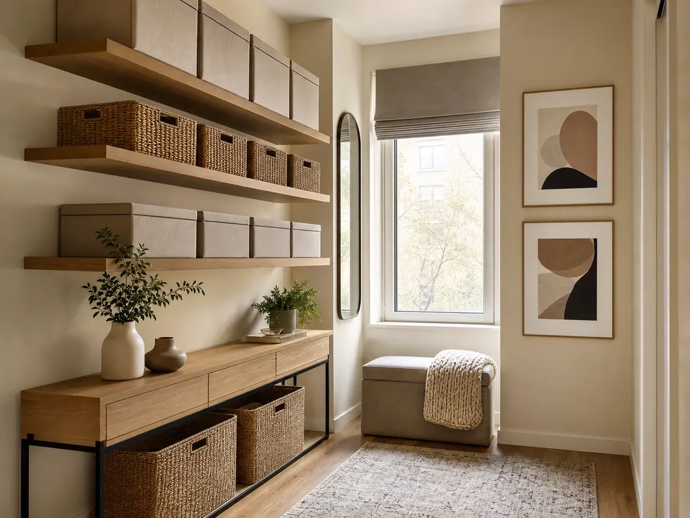 small room decor storage ideas vertical wall baskets