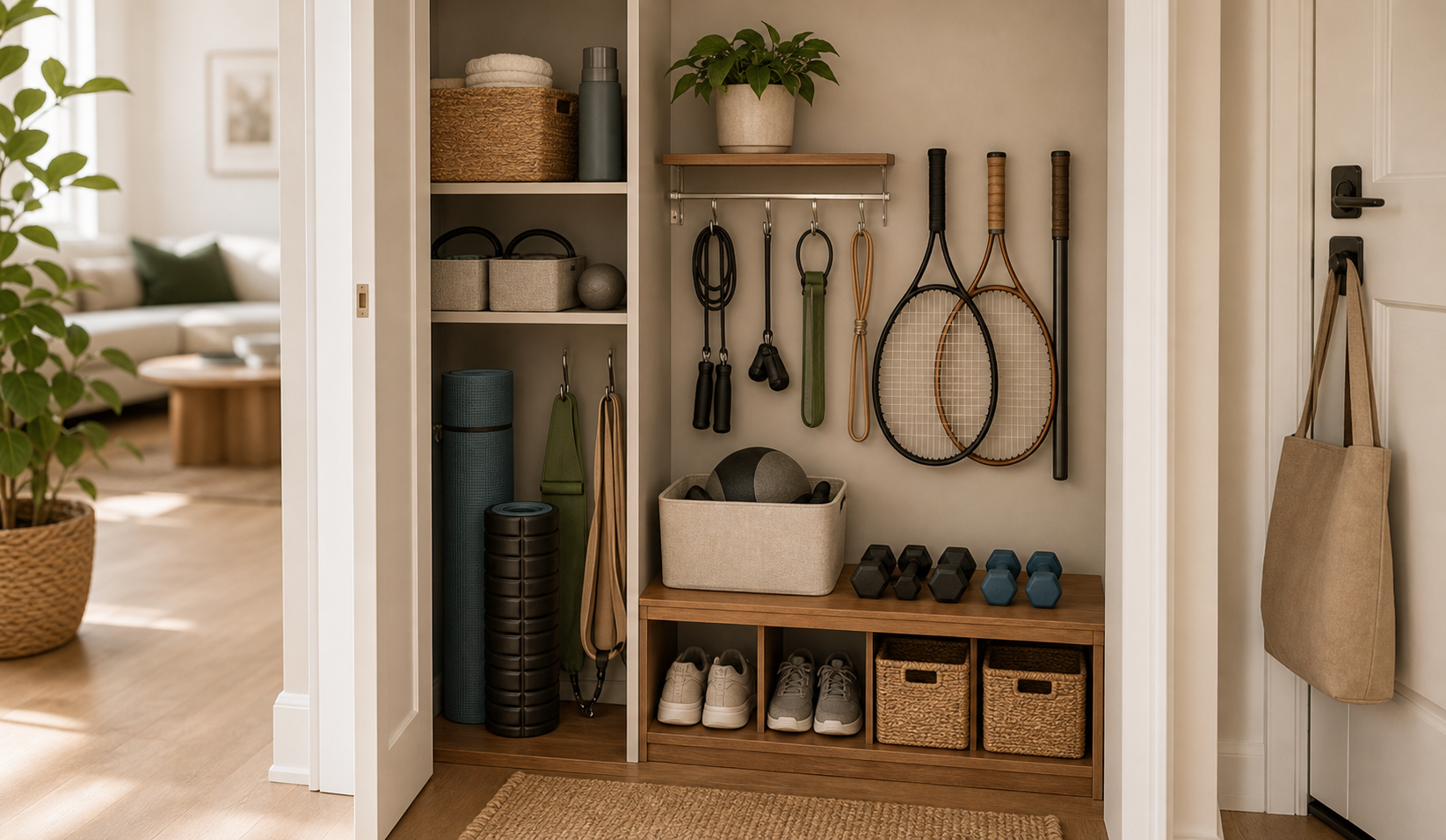 sports equipment storage ideas for small apartments entry closet sports gear