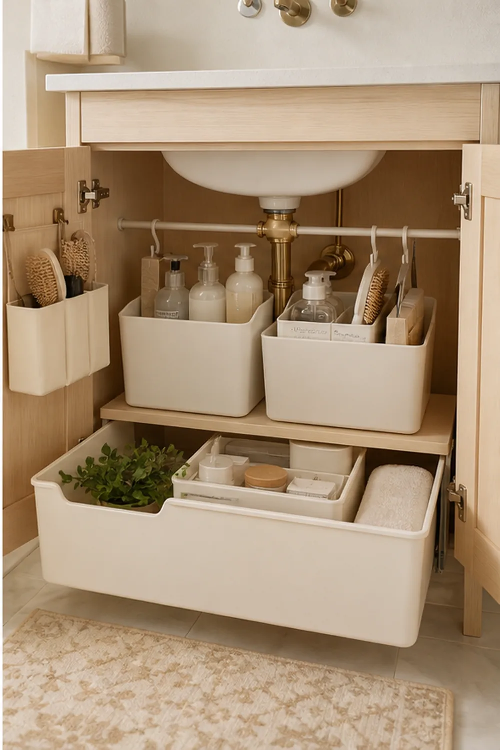 under bathroom sink organization for renters hair tool under sink storage
