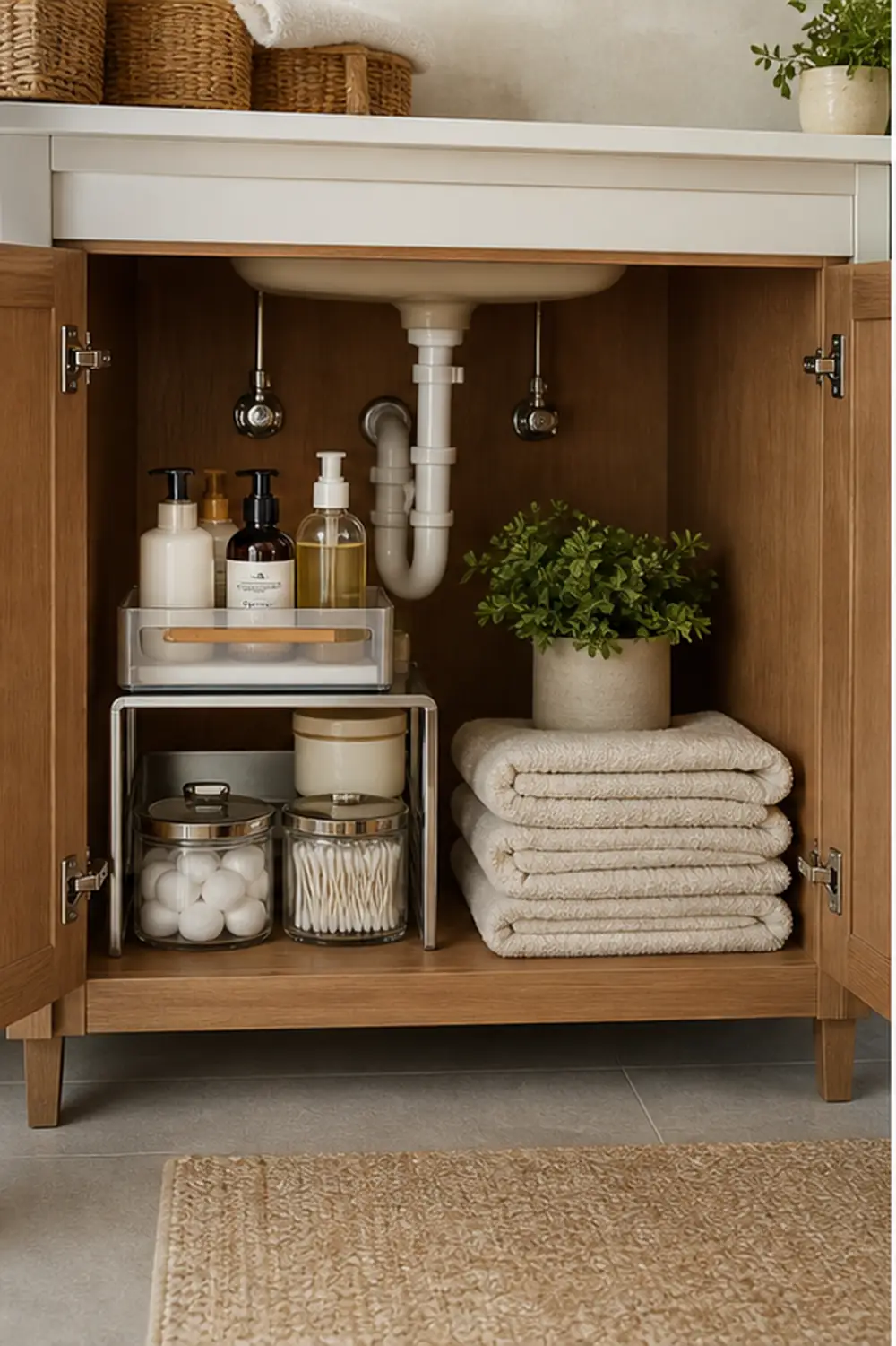 under bathroom sink organization for renters removable under sink bins