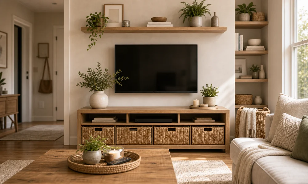 visual clutter in small apartments closed storage living room