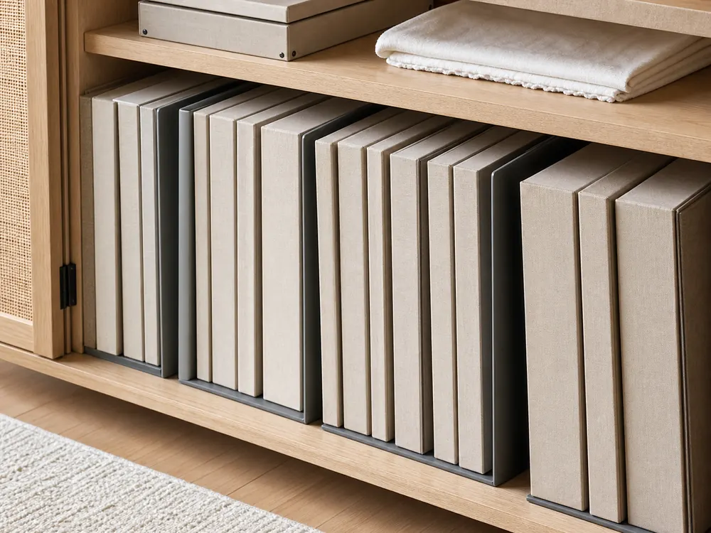 small apartment art portfolio storage ideas showing supported vertical portfolios