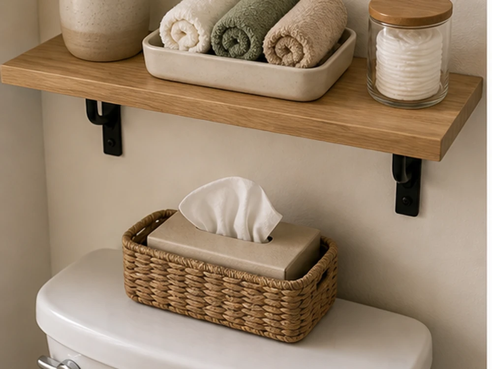 small apartment bathroom shelf organization ideas over toilet shelf tray