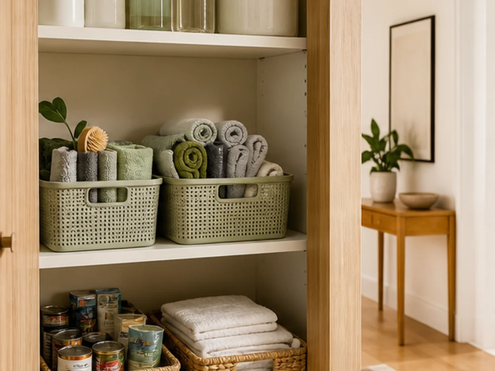 small apartment cleaning supplies storage ideas high shelf refill storage