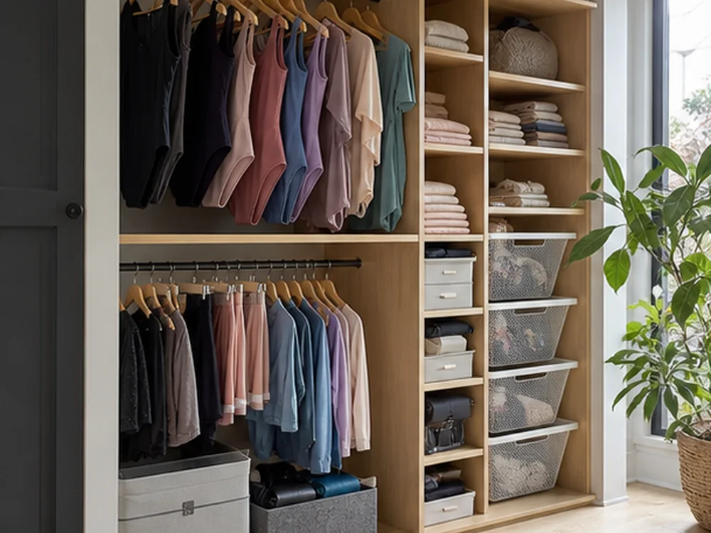 small apartment dancewear storage ideas showing t25 overview
