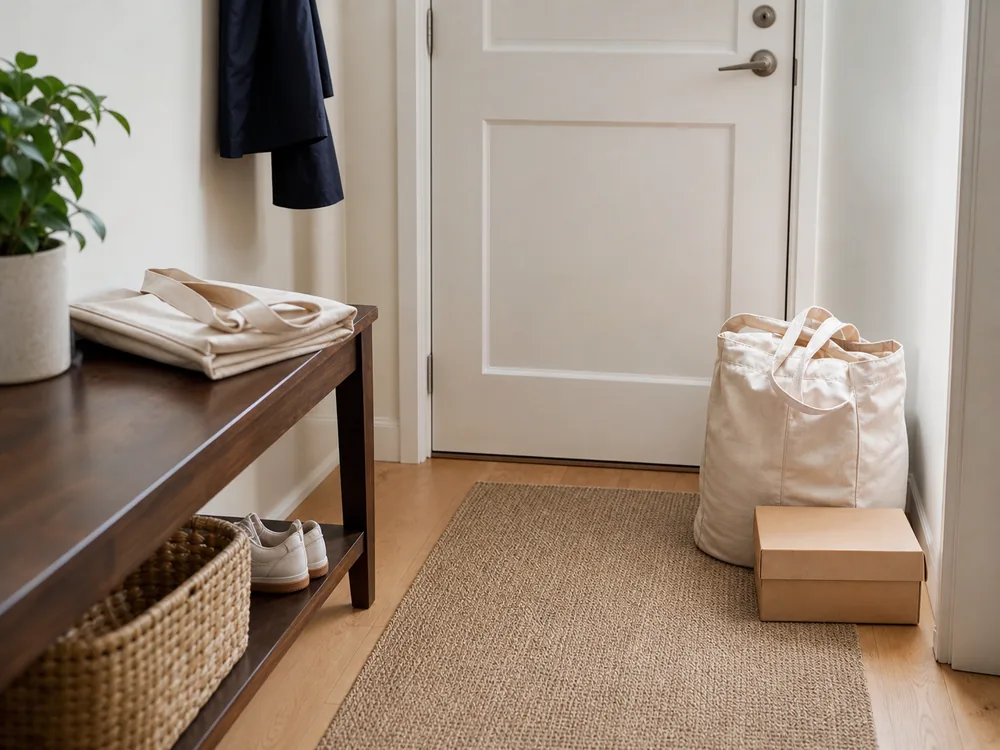 small apartment donation station ideas showing donation pickup day entry