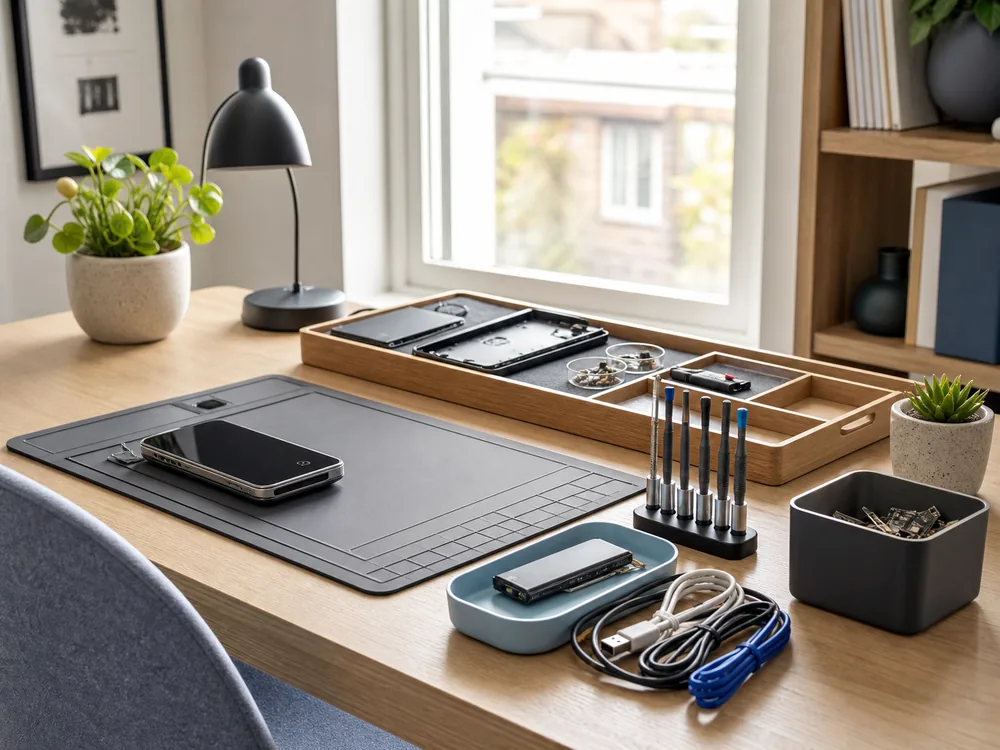 small apartment electronics repair supplies storage ideas showing electronics project reset