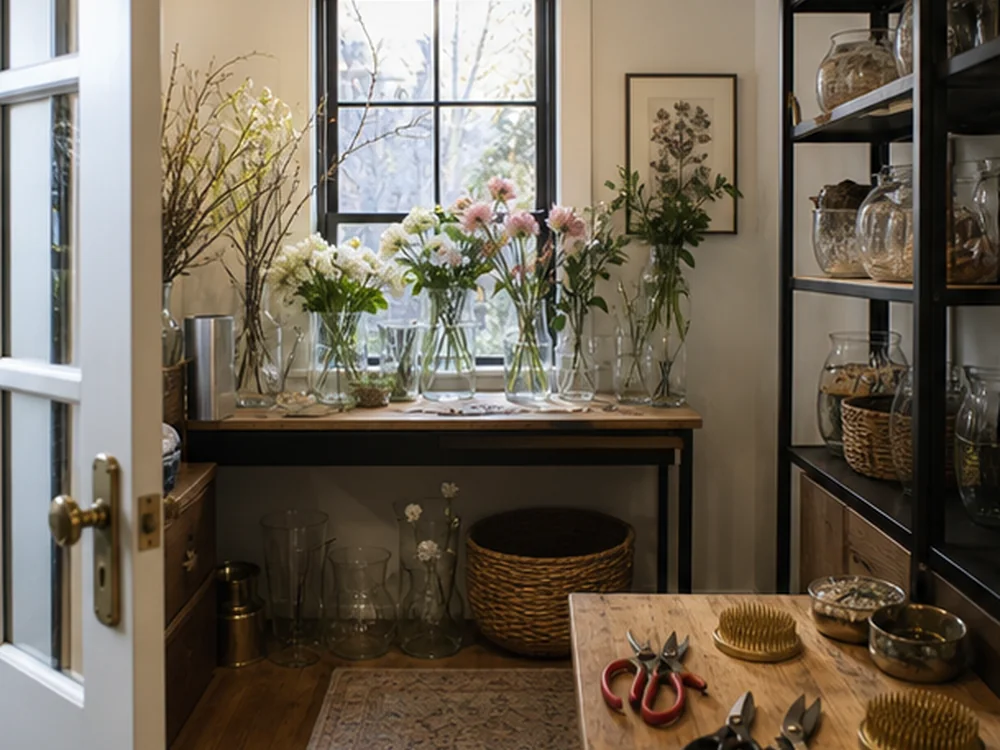 small apartment flower arranging supplies storage ideas showing small apartment flower arranging supplies storage ideas scene 1