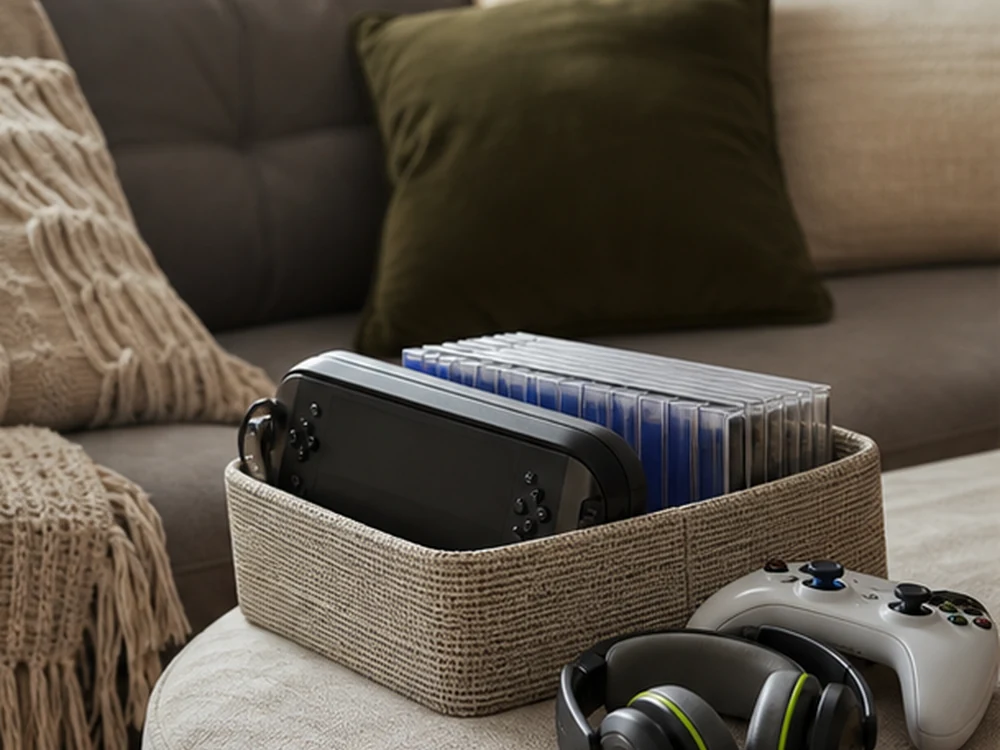 small apartment gaming accessories storage ideas showing t19 reset
