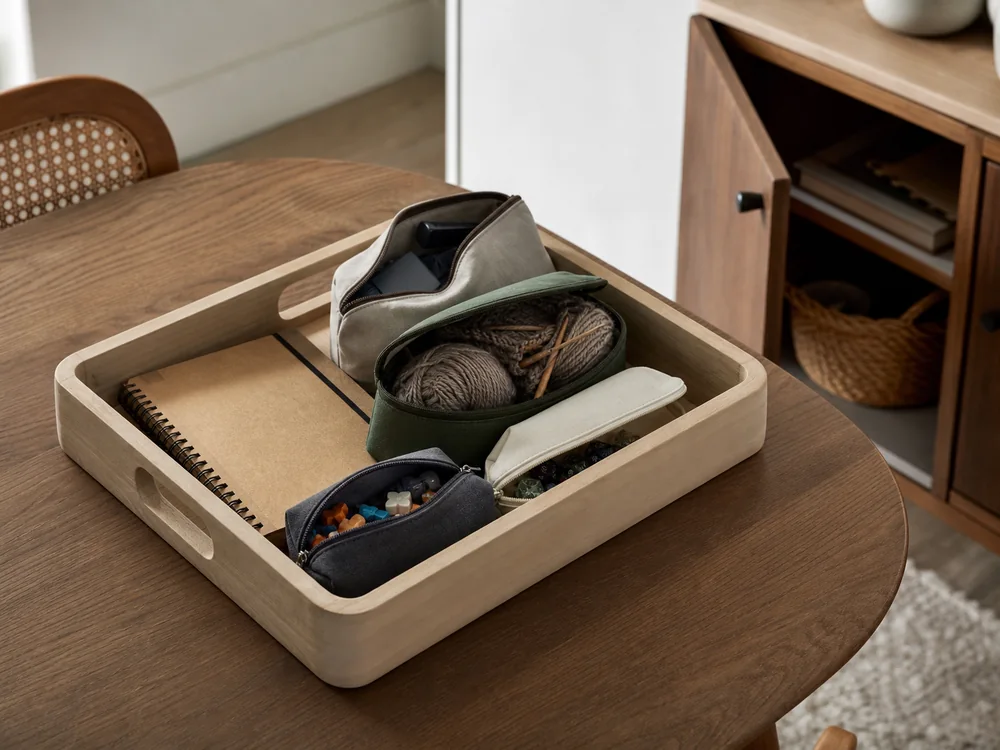small apartment hobby storage ideas showing portable hobby reset tray