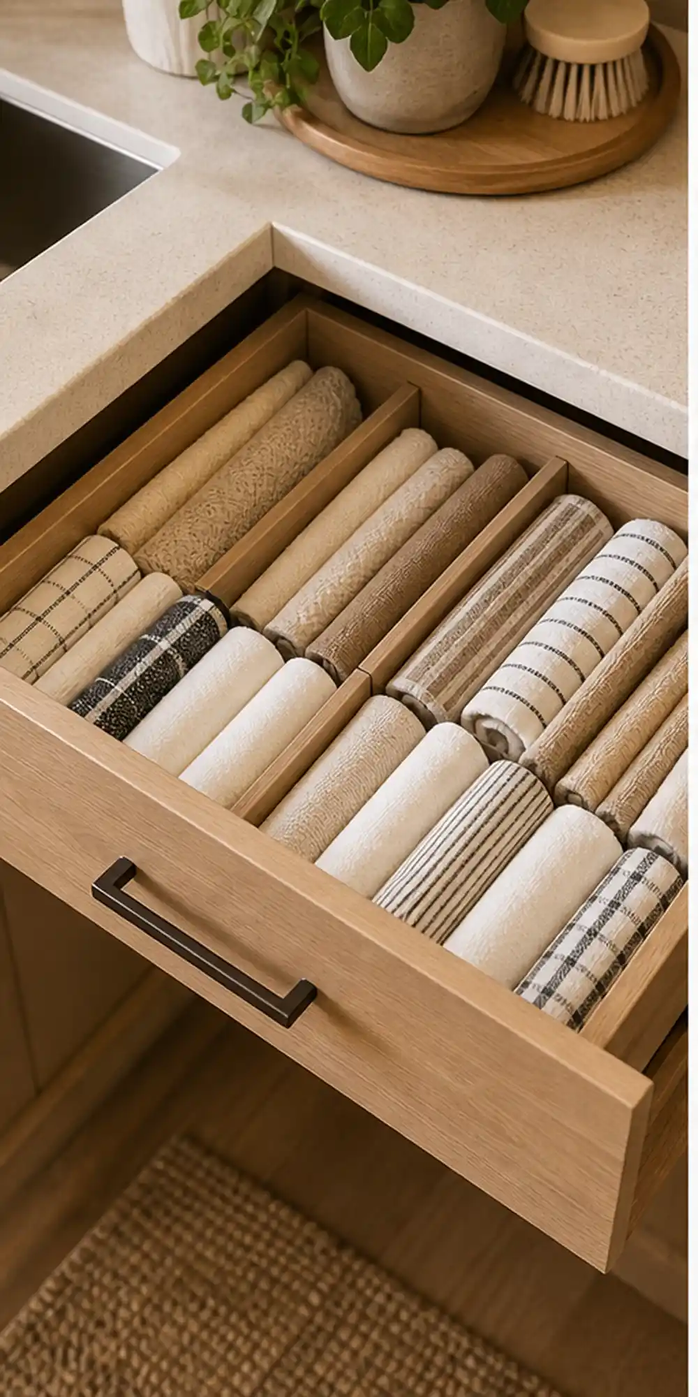 small apartment kitchen towel storage vertical kitchen towel drawer