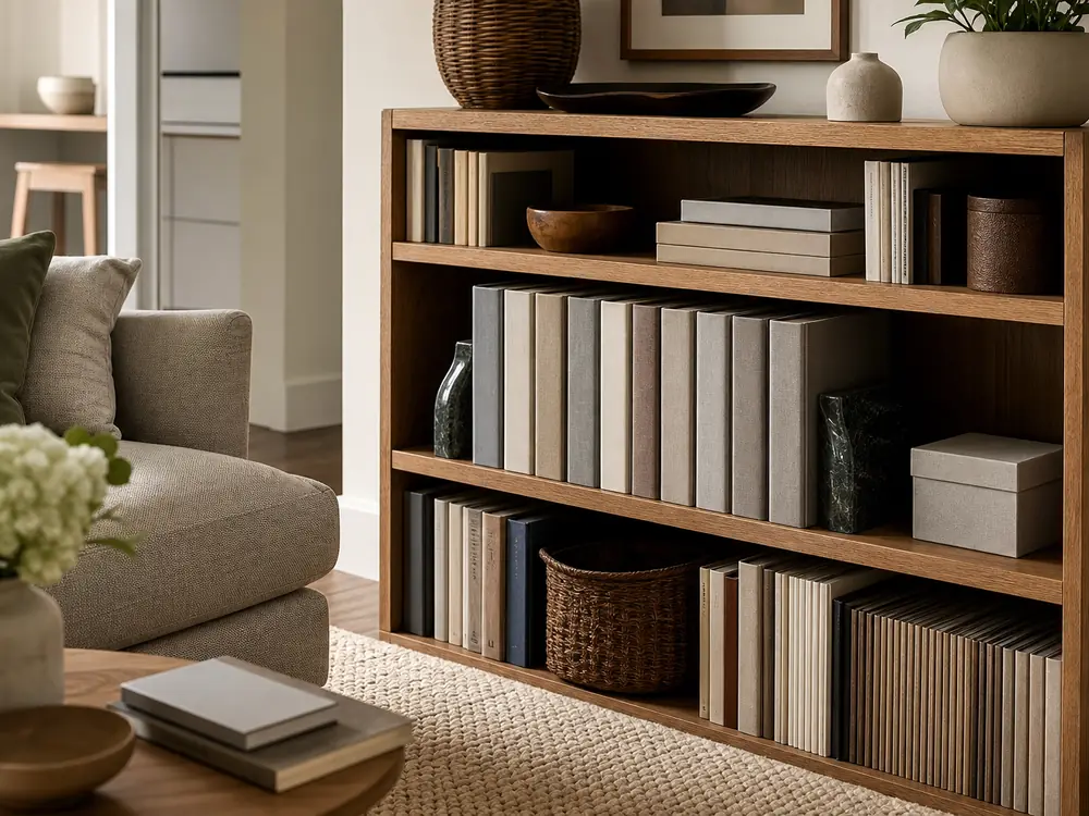 small apartment photo album storage ideas showing shaded photo album bookcase