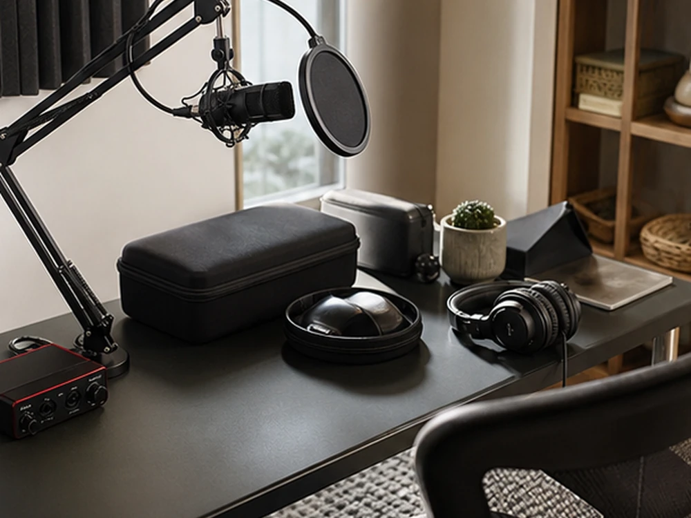 small apartment podcast equipment storage ideas showing t18 reset
