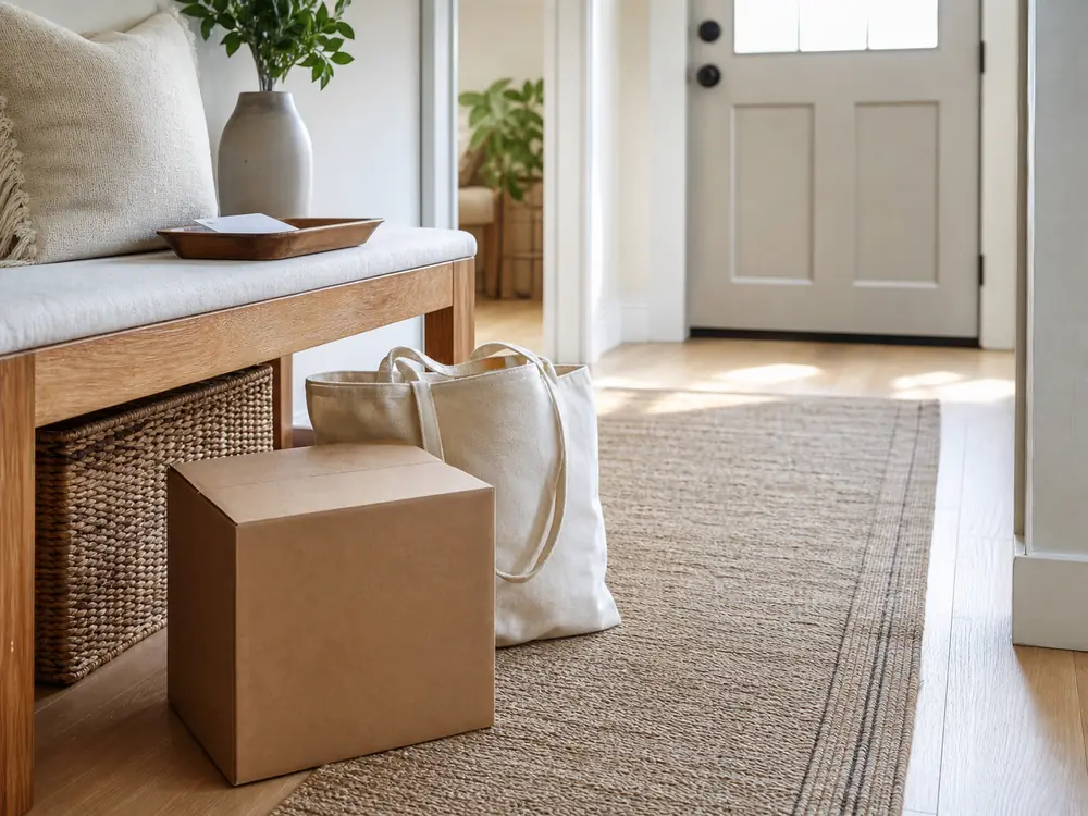 small apartment returns station ideas showing return departure setup