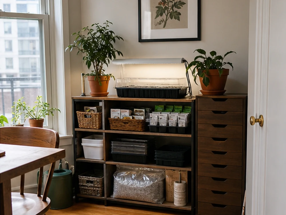 small apartment seed starting supplies storage ideas showing small apartment seed starting supplies storage ideas scene 1