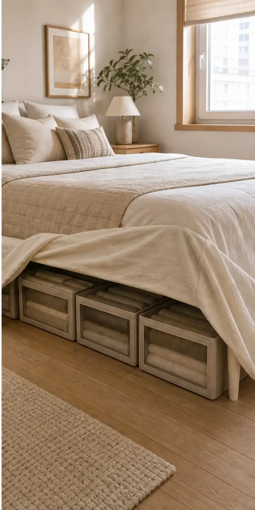 small apartment under bed storage bins bedroom slim storage bins