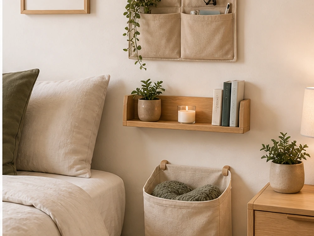 small apartment wall storage ideas bedroom wall pocket shelf